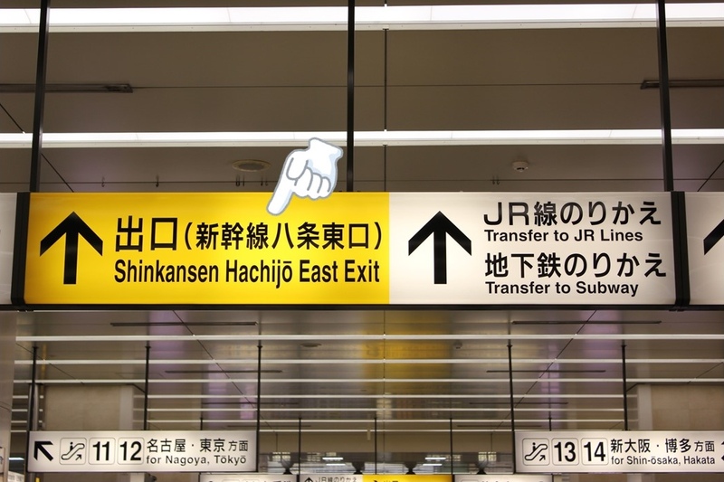 新幹線八条東口の看板