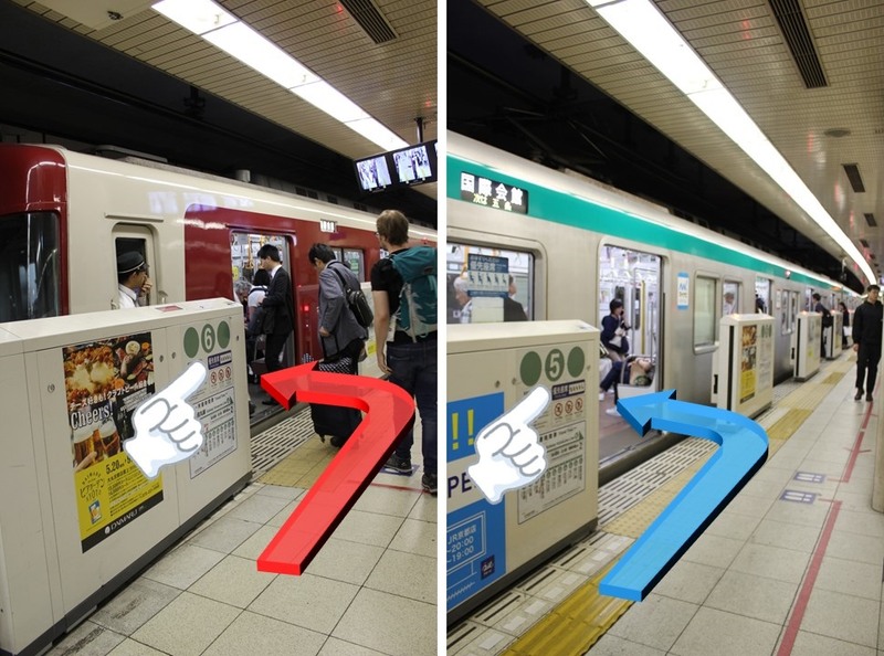 市営地下鉄京都駅での乗車位置